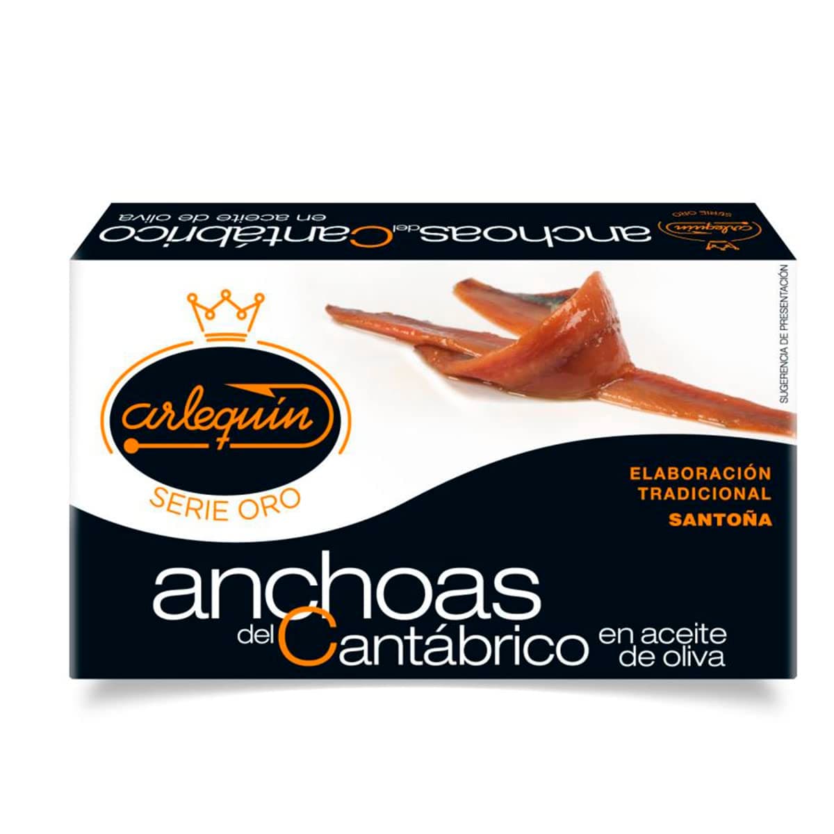 ARLEQUIN Serie Oro Anchoa del Cantábrico, Elaborada a Mano en Santoña, en Aceite de Oliva (4 Latas - 360 grs) — view 2