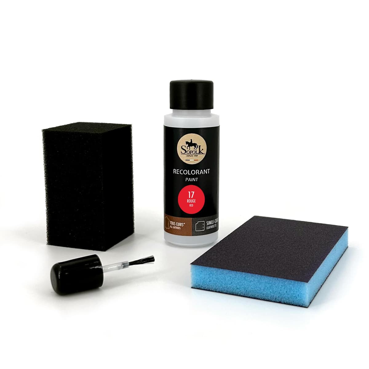 Sofolk - Kit de retoque Pintura Cuero/Cuero de imitación - Tinte para Volante de Coche, Asiento de Coche, sofás, Zapatos, Chaquetas y Ropa - Cuero dañado, Rayado, arañado, Descolorido — view 11