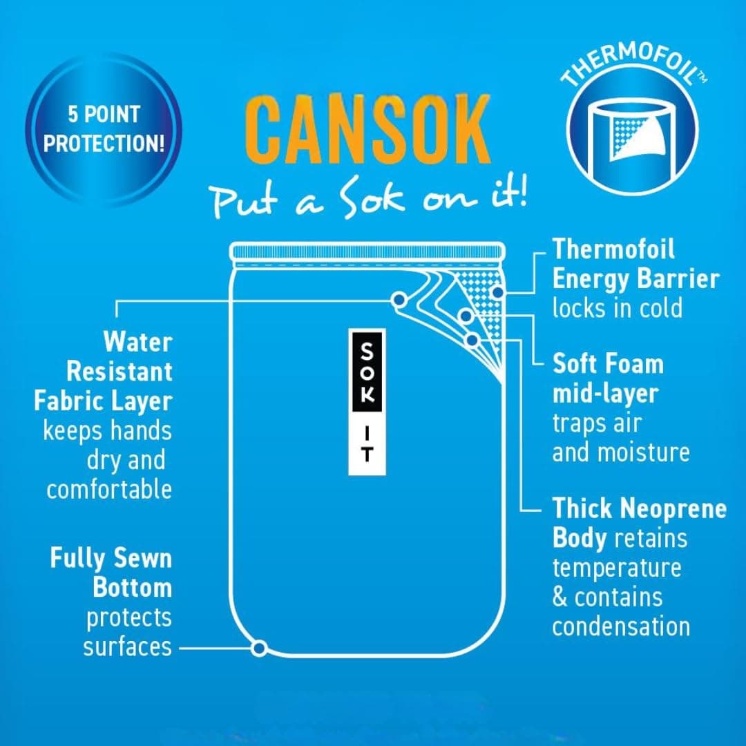 Sok It CanSok Sleeve for Beer & Soda Insulated Neoprene Cover (Luck of the Shamrock, 12oz Slim Can Sleeve) — view 2