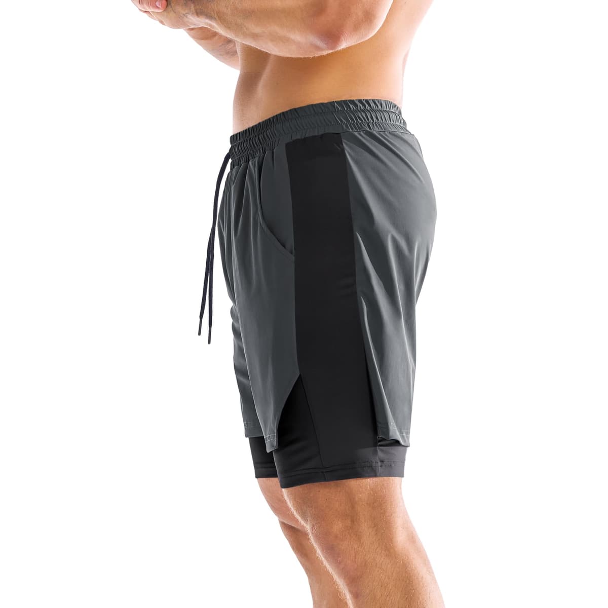 ZENWILL DualArmor Pantalones Cortos Hombre Running Cremallera 2 en 1 Pantalón Corto Deporte Hombre Gym Secado Rápido — view 2