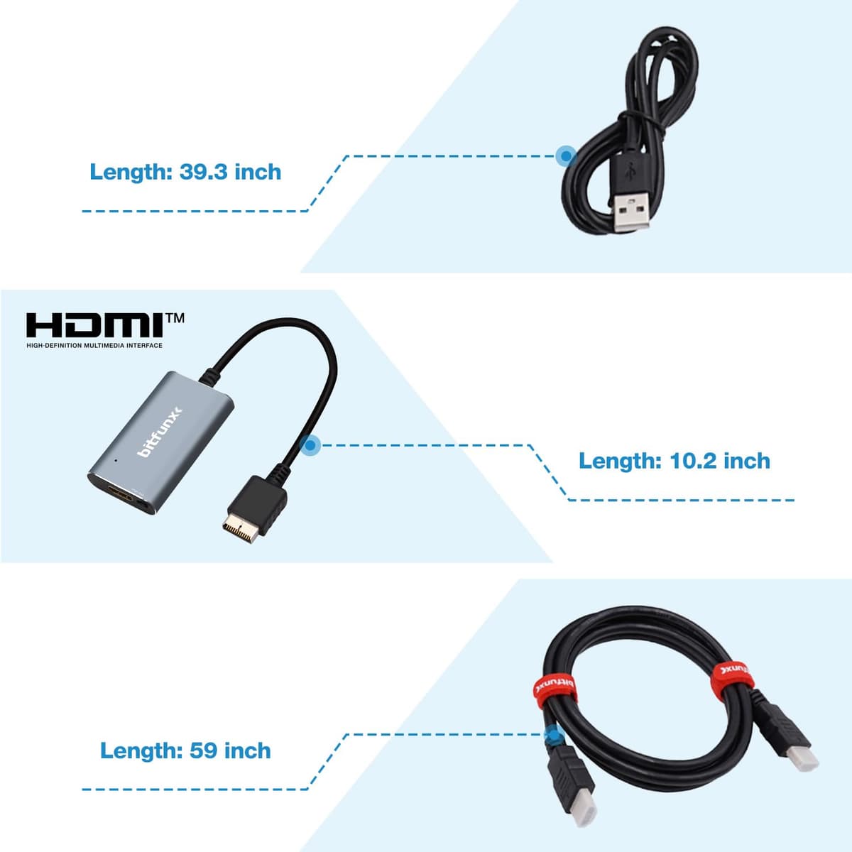 BITFUNX Adaptador HDMI PS2/PS1/PS One - Interruptor RGB integrado a componente, soporta RGB/Componente a HDMI 1080P, adaptador de videojuegos Plug & Play — view 4