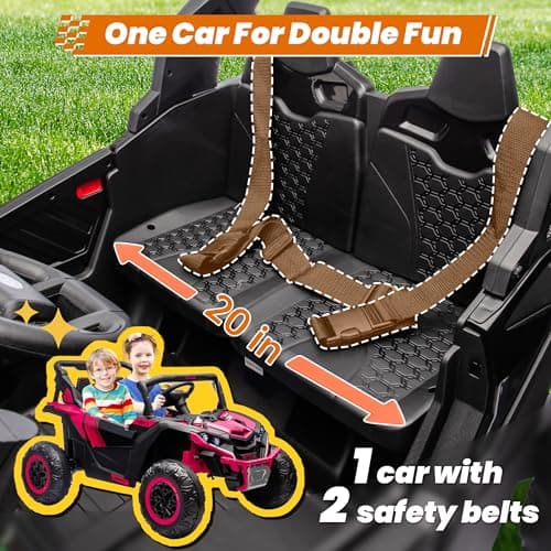 ANRLI 24V Ride on Car 2 Seater Ride on Toys for Big Kids 4WD 4X200W Off-Road Powerful UTV Ride on Truck Electric Vehicle Birthday Gift for Boys & Girls Ages 3-8, Black — view 2