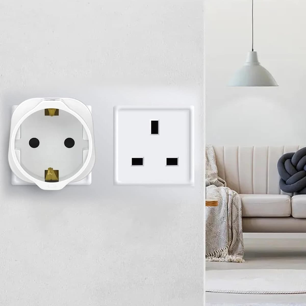 1 Pack European to UK Plug Adaptor, EU to UK Plug Adapter with 13A Fuse, European to uk plug Adapter 2 Pin Plug Adaptor to 3 Pin for Travel, Electronics & Devices (Not for Shavers or Toothbrushes) 1P — view 6