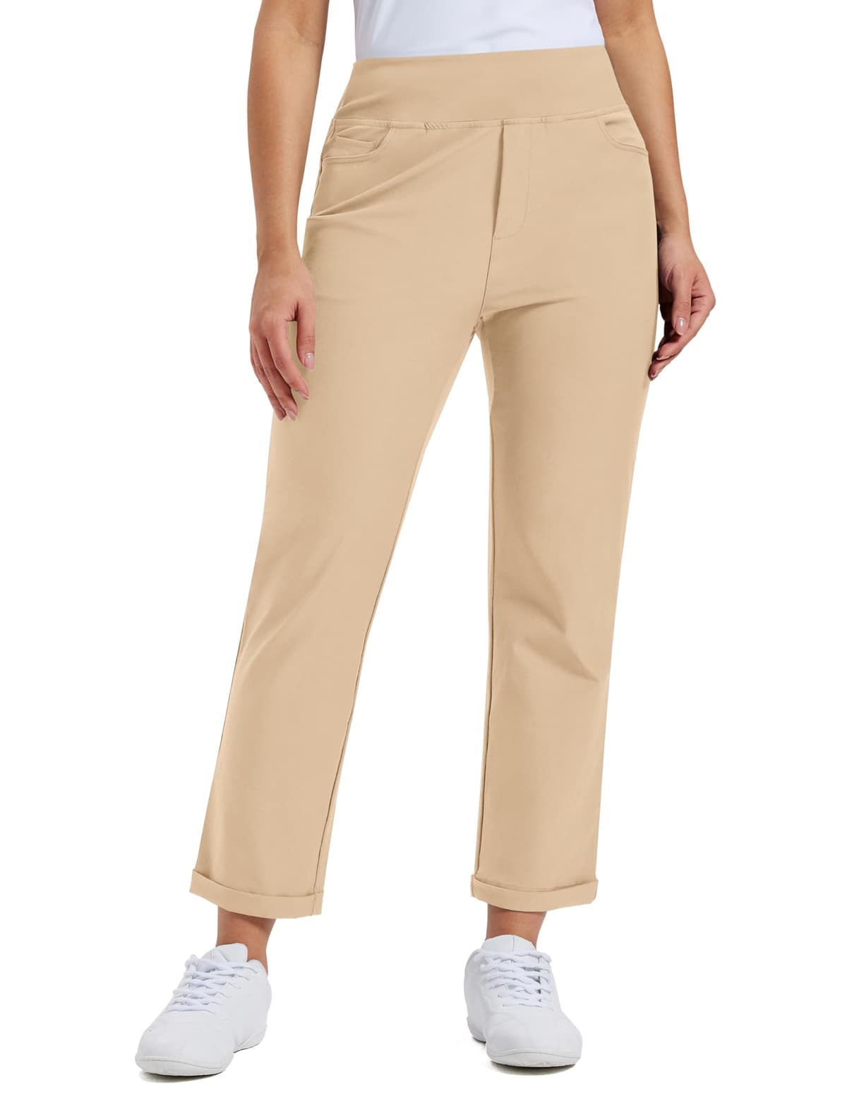 MoFiz Pantalones de Golf para Mujer Stretch Trabajo Pants Elegante con Bolsillos for Oficina Casual Viaje Yoga — view 2