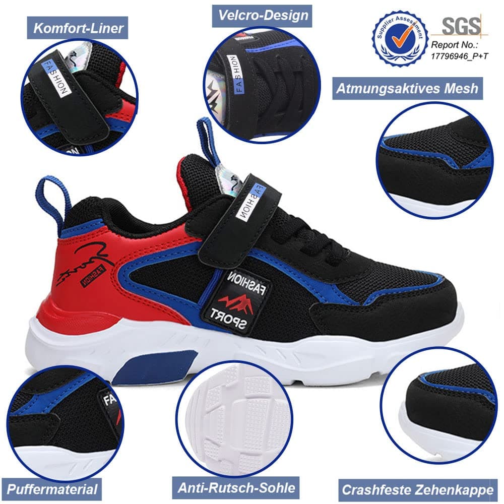 Zapatillas Niña Niño Zapatillas de Deporte para Niños Niñas Sneakers Transpirable Cómodos Zapatos Casuales Antideslizante Sneakers Unisex-niños 26EU-37EU — view 5