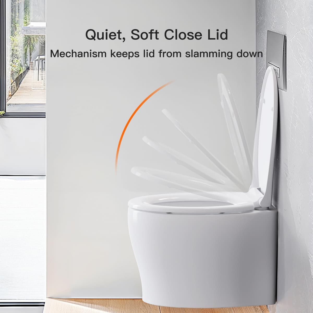 Pipishell Soft Close Toilet Seat, Toilet Seat with Quick Release for Easy Clean, Simple Top Fixing, Standard Toilet Seats White with Adjustable Hinges, O Shape — view 4