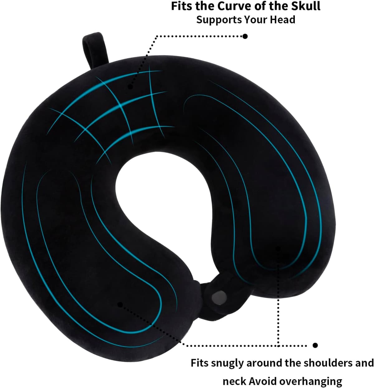 WENGX Travel Pillow Neck Pillow Memory Foam Travel Pillows Head Support Cushion for Airplane Train Car Office Travel Essentia — view 5