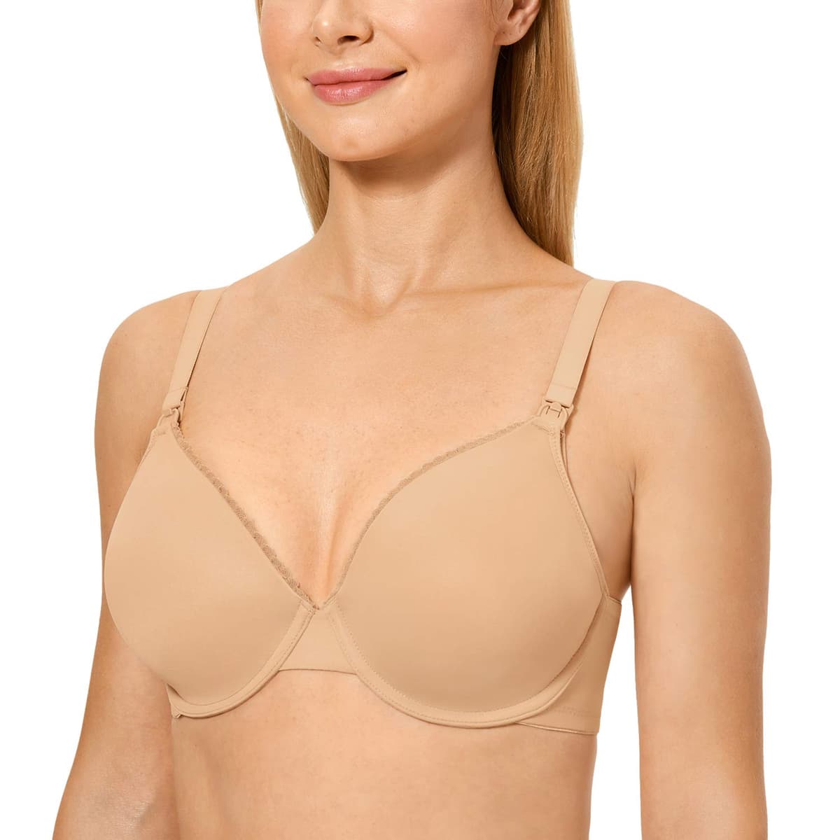 Gratlin Women's Full Cup Lightly Lined Plunge Underwire Maternity Nursing Bra