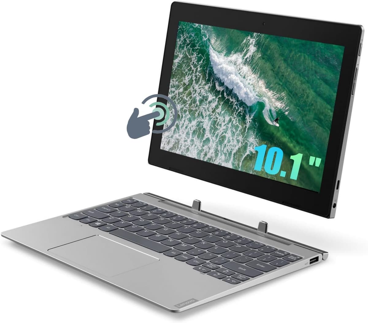 Lenovo IdeaPad D330-10IGM 2-in-1 Laptop with Touch Screen and Keyboard, Intel Celeron N4000, 64GB SSD, 4GB RAM, PC 10.1" Tablet, Windows 11 Pro (Renovated) — view 2