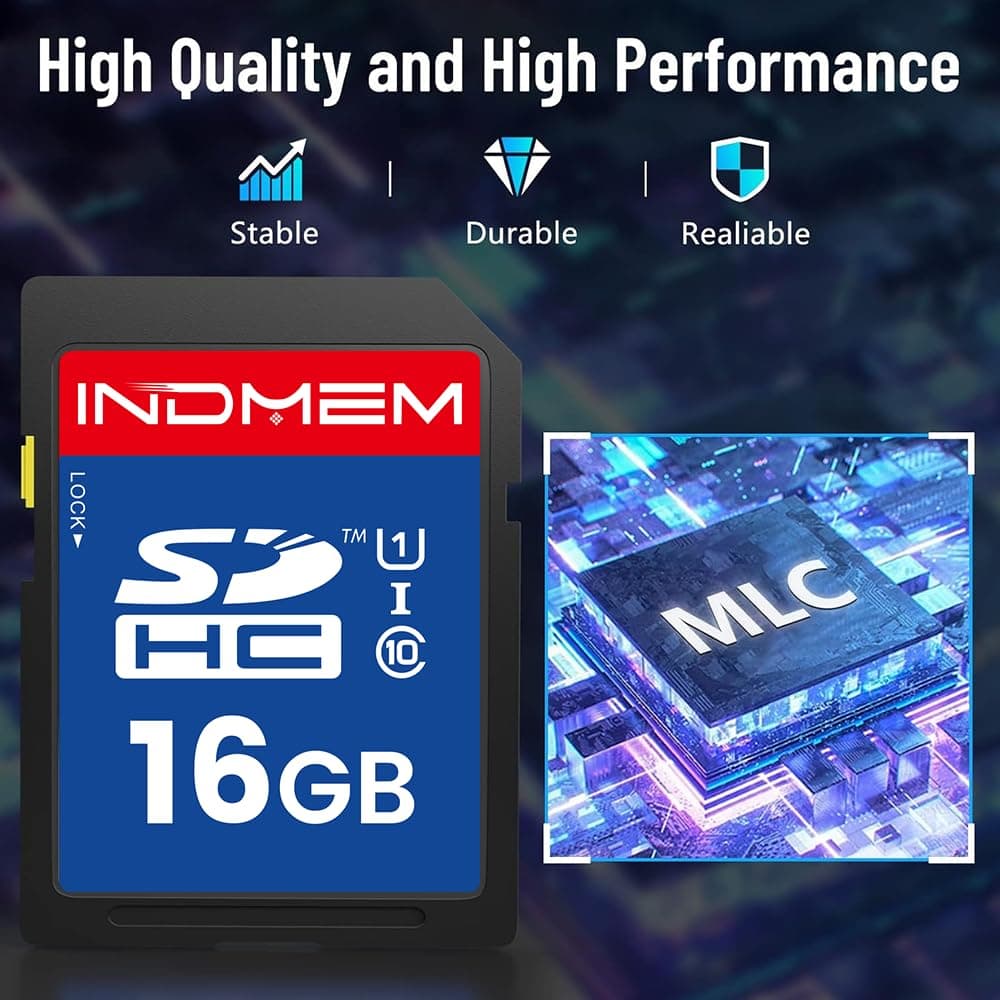 SD Card 16GB, UHS-I SDHC U1 Class 10 High Speed Memory for Digital Camera, Computer, Trail Camera 2 Packs — view 2
