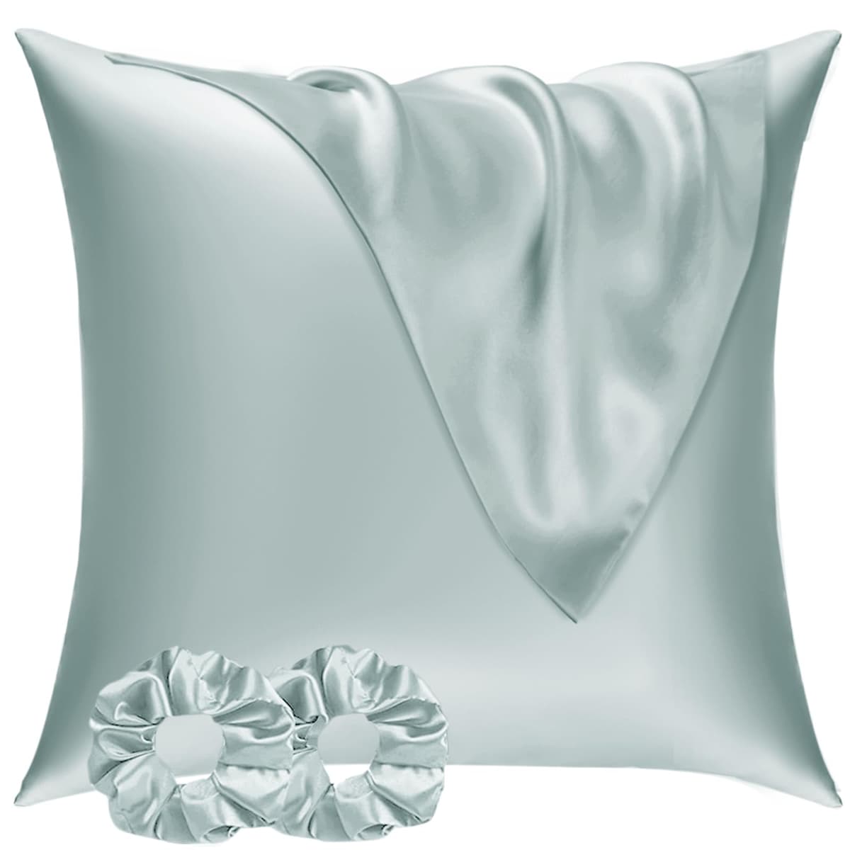 Vielit 2 Pack Satin Pillowcase for Hair and Skin Cooling,Soft as Silk Pillowcase for Hair and Skin,Easier Care than Silk Pillow Case Beige 50x75cm Gifts for Women Envelope & 2 Scrunchies — view 49