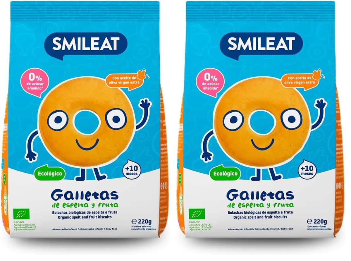 Smileat - Galletas de Espelta y Fruta para Peques 10+ meses - Sin Azúcar Añadido, Con Aceite de Oliva Virgen Extra- Perfectas Como Snack o Merienda - 220g — view 10