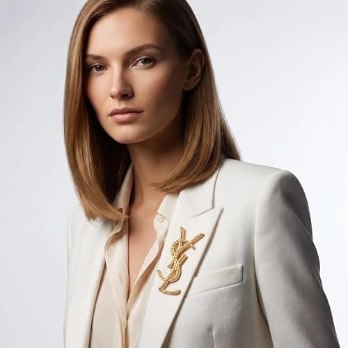 Women's brooches and pins, including vintage-style gold brooches with twisted designs, as well as elegant scarf and shawl-collar brooches—accessories that add a touch of style to dresses, coats, and jackets — view 2