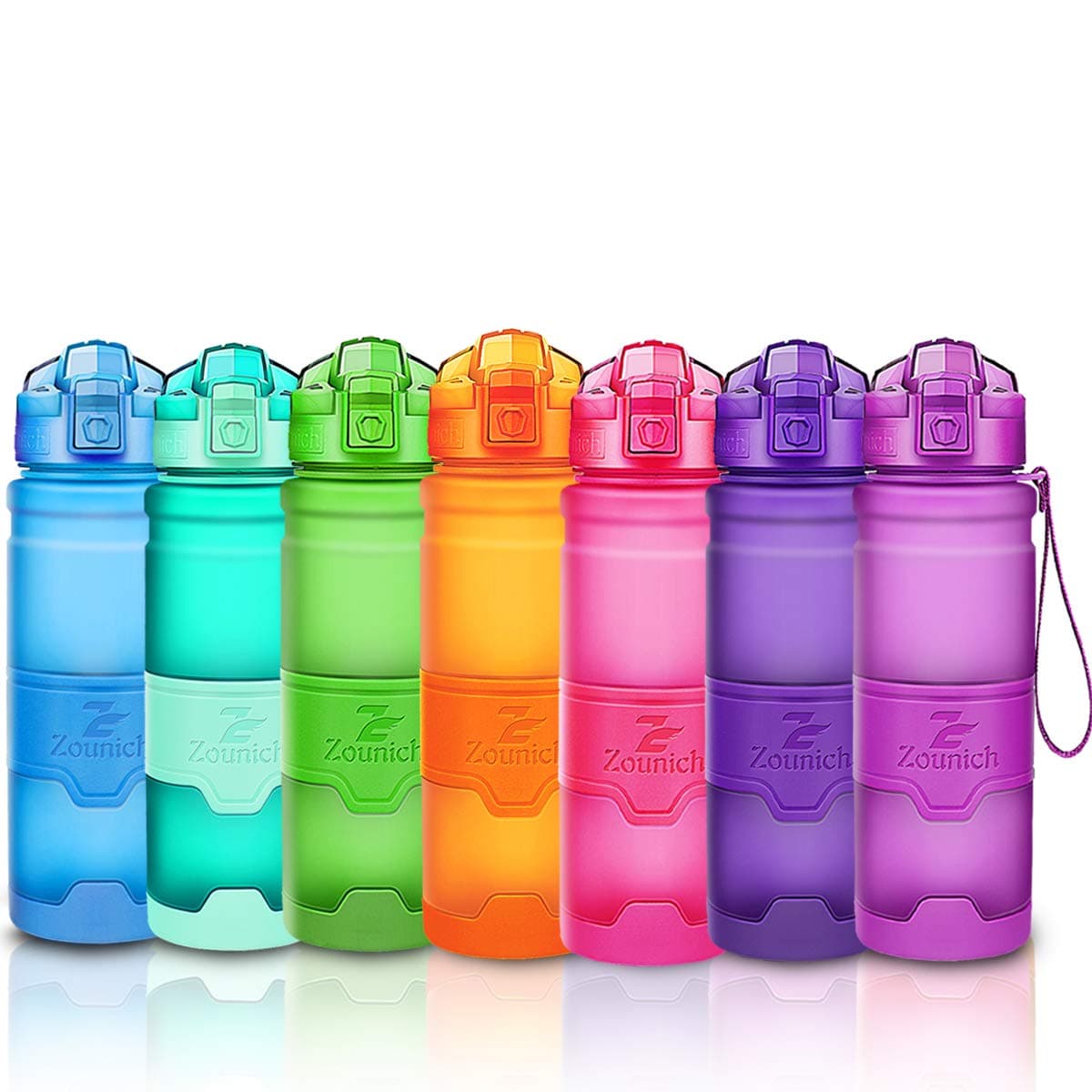ZOUNICH Botella Agua Deporte Botellas Agua Niños sin BPA, Reutilizable Tritan Plástico Ecologica con Filtro, 400ml/500ml700ml/1l, Cantimploras para Gimnasio, Bicicleta, Colegio, Oficina, Viajes — view 8
