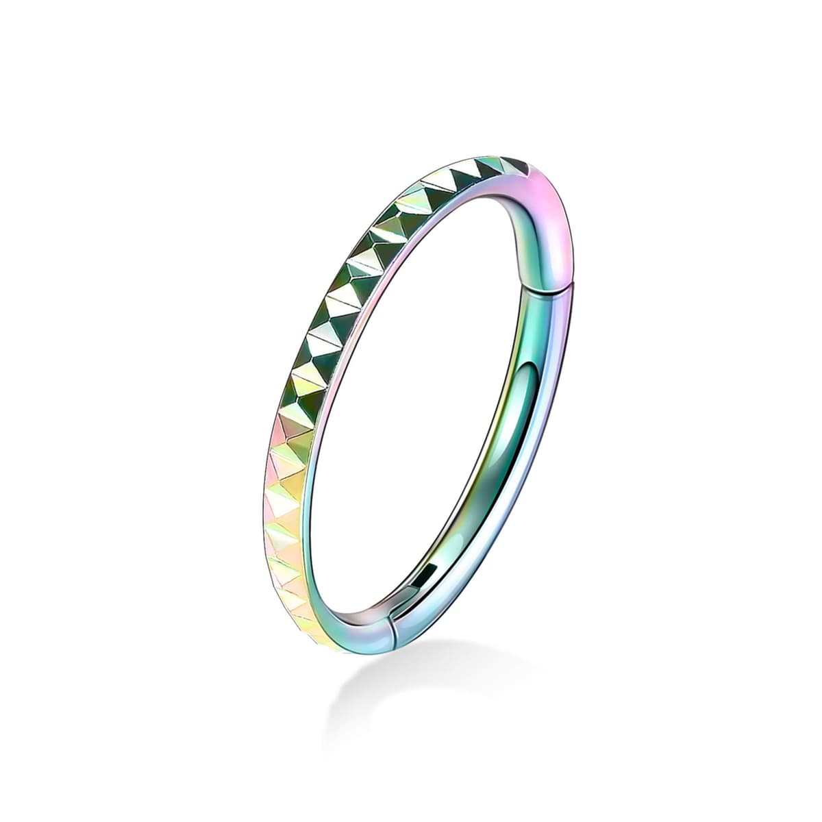 hengkaixuan CZ/Opal Nose Rings Conch Jewellery Septum Clicker 316L Surgical Steel Segment Ring Helix Cartilage Earrings Hoop Daith Tragus Rook Piercing Jewellery — view 8