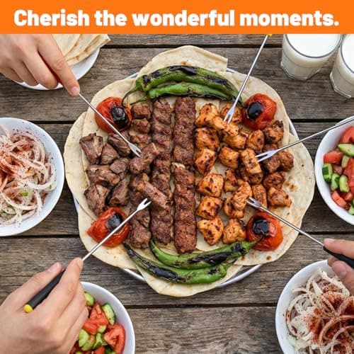 6Pcs Fondue Forks, Stainless Steel 9.1" Fondue Sticks with Heat Resistant Handle Colorful Fondue Skewers Accessories for Chocolate Fountain Cheese Fondue Grill Cake Meat Fruits Marshmallows — view 3