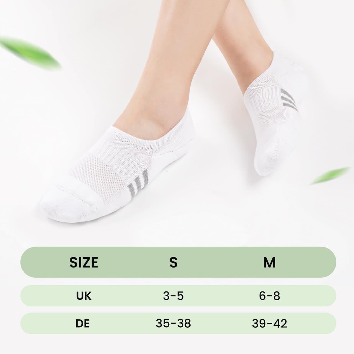 Calcetines Invisibles de Bambú para Mujer, Calcetine Deportivos de Caña Baja y Acolchados, Calcetines Tobilleros Antideslizantes y Absorbentes del Sudor, Tallas 35-38 y 39-42 — view 2