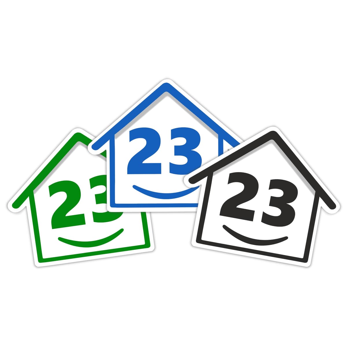 3 x Bin Numbers for Wheelie Bins, 1-99, 15cm ‘Happy House’ Colour Design Dustbin Stickers, Easy Application Stick On Number Stickers - Weatherproof Self Adhesive Vinyl – Blue, Black and Green (1) — view 42