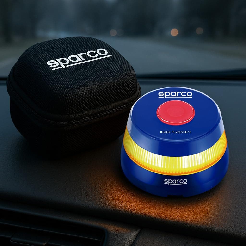 Sparco Luz Emergencia Coche V16 Homologada DGT 3.0 con Geolocalización, SIM y Datos Incluidos hasta 2038 + Estuche de Regalo, Baliza Obligatoria Enero 2026, App incluida — view 4