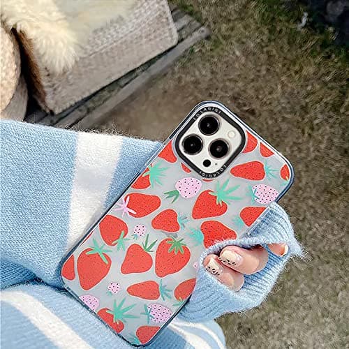 LOLAGIGI for iPhone 15 Case for Women, Cute Pink Strawberry Fruit Print Girly Design Kawaii Aesthetic Cartoon Pattern for Girls Teens Soft TPU Case Cover for iPhone 15 (6.1") — view 4
