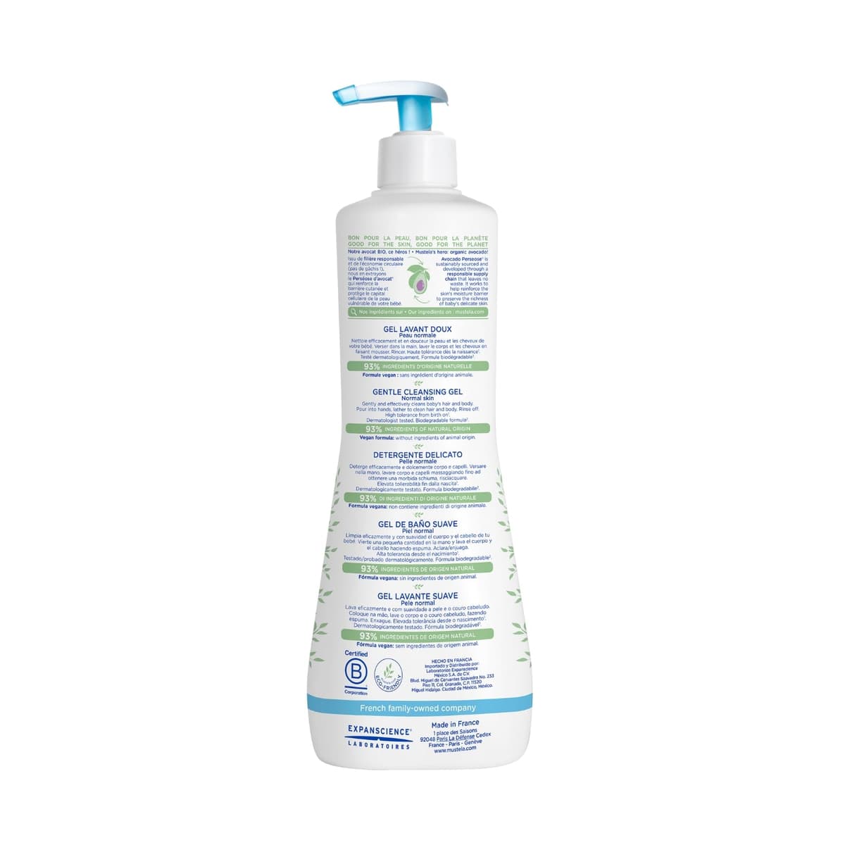 MUSTELA Gel de baño Suave válvula dosificadora, Negro, 750 ml (Paquete de 1) — view 2