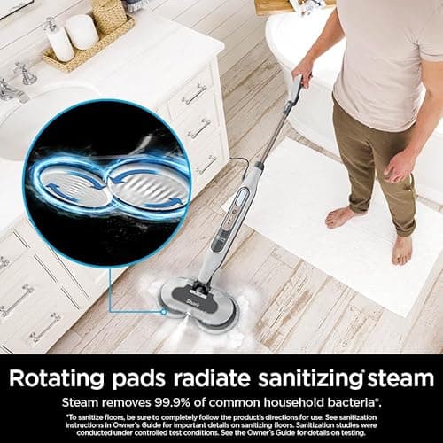 Shark Steam & Scrub with Steam Blaster Technology All-in-One Hard Floor Steam Mop with 3 Steam Modes & LED Headlights S8201, Rotator White — view 3