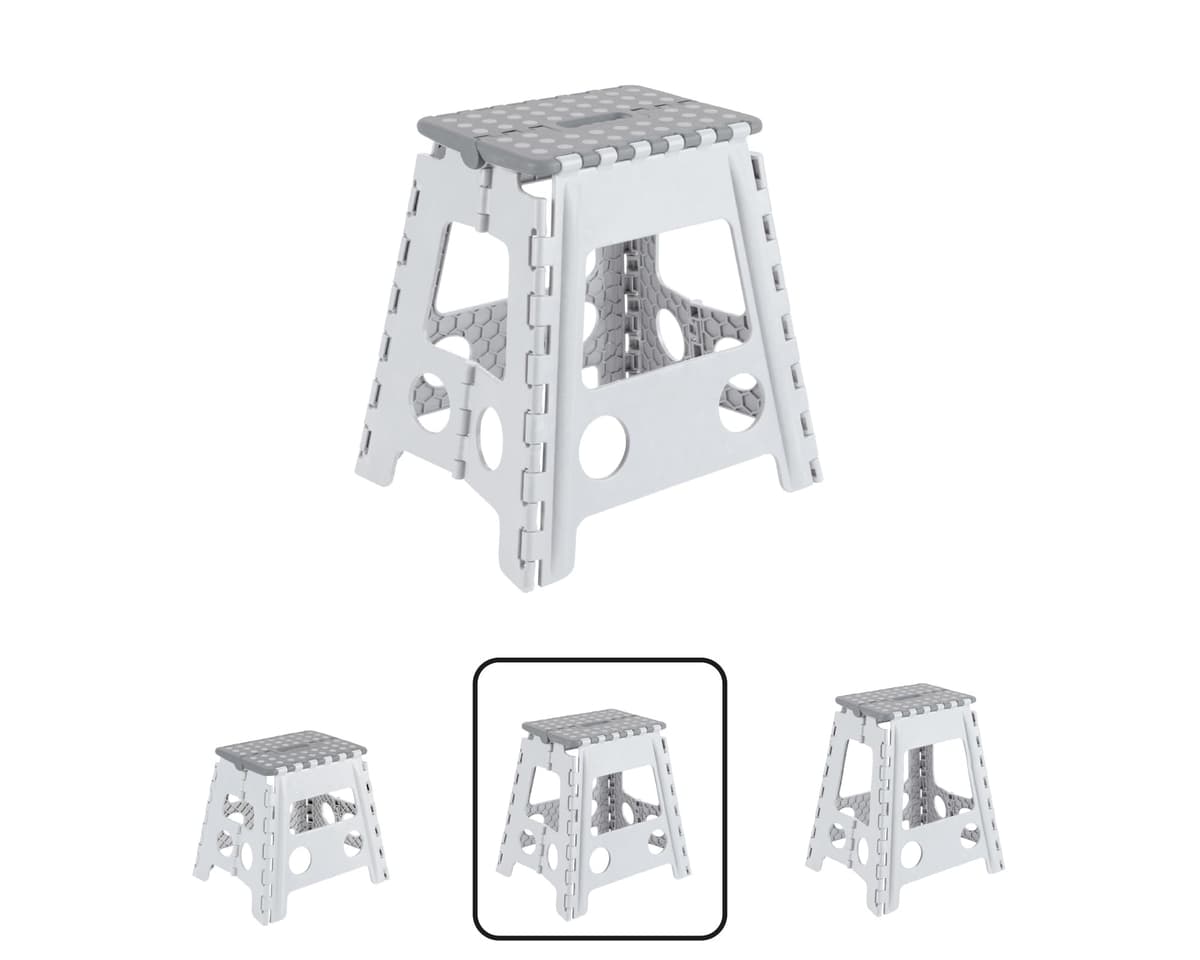 ARREGUI TB-022-G Taburete Plegable Cocina o Baño | Escalera Plegable Pequeña | Taburete Infantil | Banqueta Baño | Escalón Plegable para Adultos y Niños (hasta 150Kg) | 22 cm de Altura | Gris — view 20