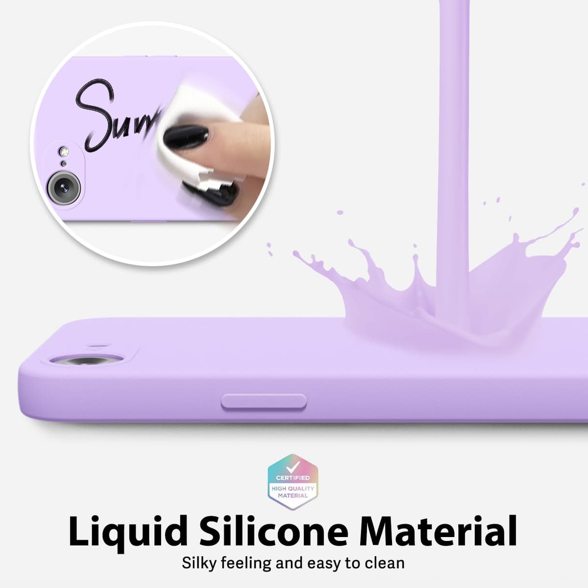 oakxco for iPhone 17 Pro Max Phone Case Liquid Silicone, Cute Thin Slim Grip Soft Rubber Gel for Women Men, Smooth Matte TPU Plain Solid Color Girly Simple Case with Camera Cover, Light Pink — view 324