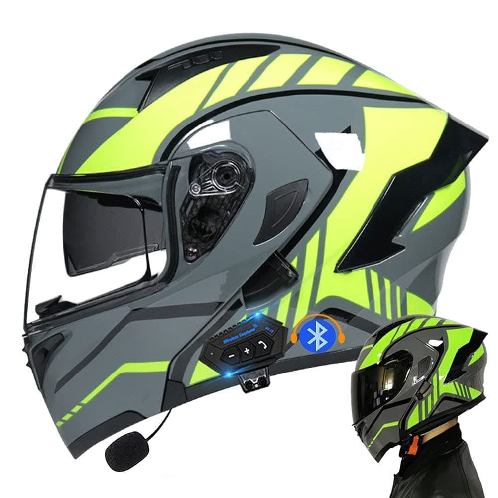 Modular Bluetooth Integrated Motorcycle Helmet, with Double Visor, Motorcycle Helmets, ECE Homologated, for Women and Men, Breathable and Comfortable — view 20
