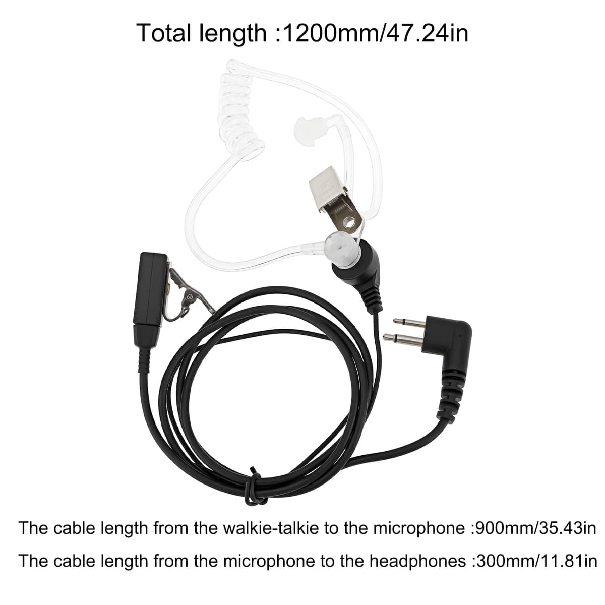 SG Store Auriculares de Radio Bidireccionales Ocultos con Micrófono Y Botón PTT RS-Acc-M1 Compatible con Motorola GP300 CP040 DP1400 XTN XTNI Y XT460. — view 4