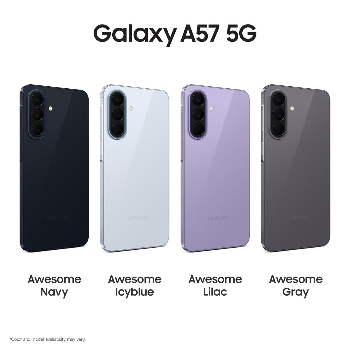 Samsung Galaxy A57 5G, Slim Smartphone, Awesome Intelligence Features, 8GB, 256 GB Strorage, 50MP Wide-Angle Camera, Up To 2-Day Runtime, Awesome Lilac, 3 Year Extended Warranty — view 3