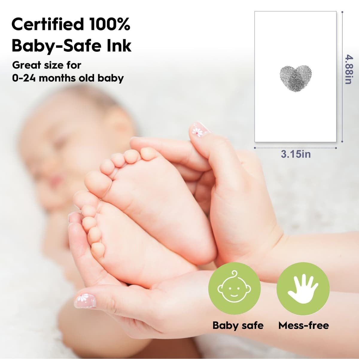 TATUNER Baby Hand and Footprint Kit Inkless - Mess Free Ink Pad, Paw Print Kit for Dogs and Cats, Safe Clean Touch Ink Pads for Newborn Handprints — view 54
