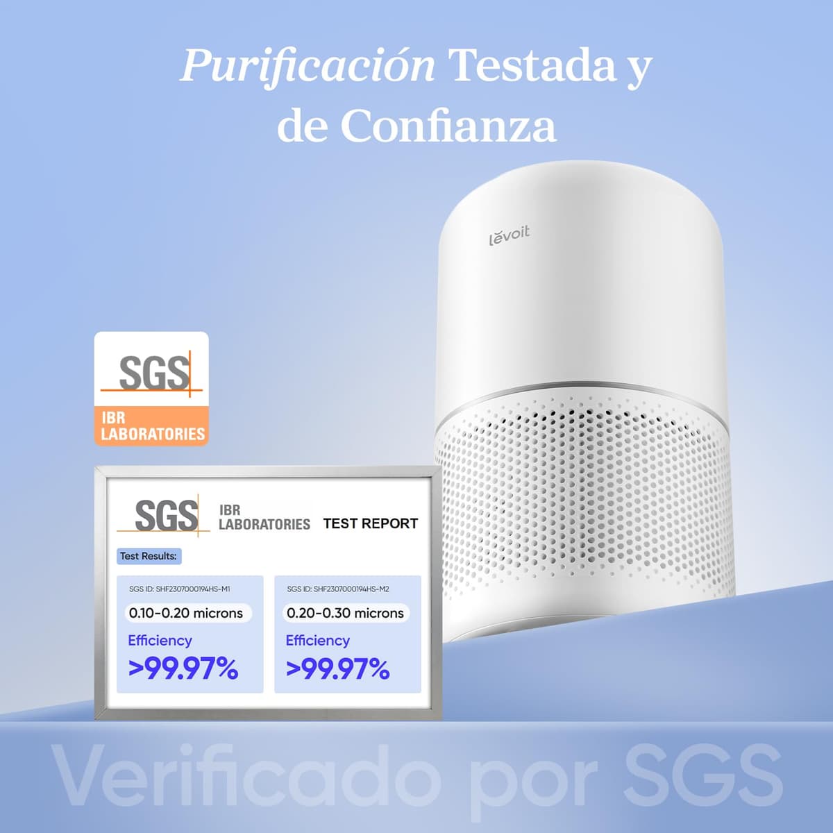 LEVOIT Purificador de Aire con Filtro Hepa, Purificador Aire Hogar para Alergias, Flitros Personalizados Elimina 99,97% del Polen, Polvo, Olores de Mascotas, Modo Sueño y Temporizador — view 2