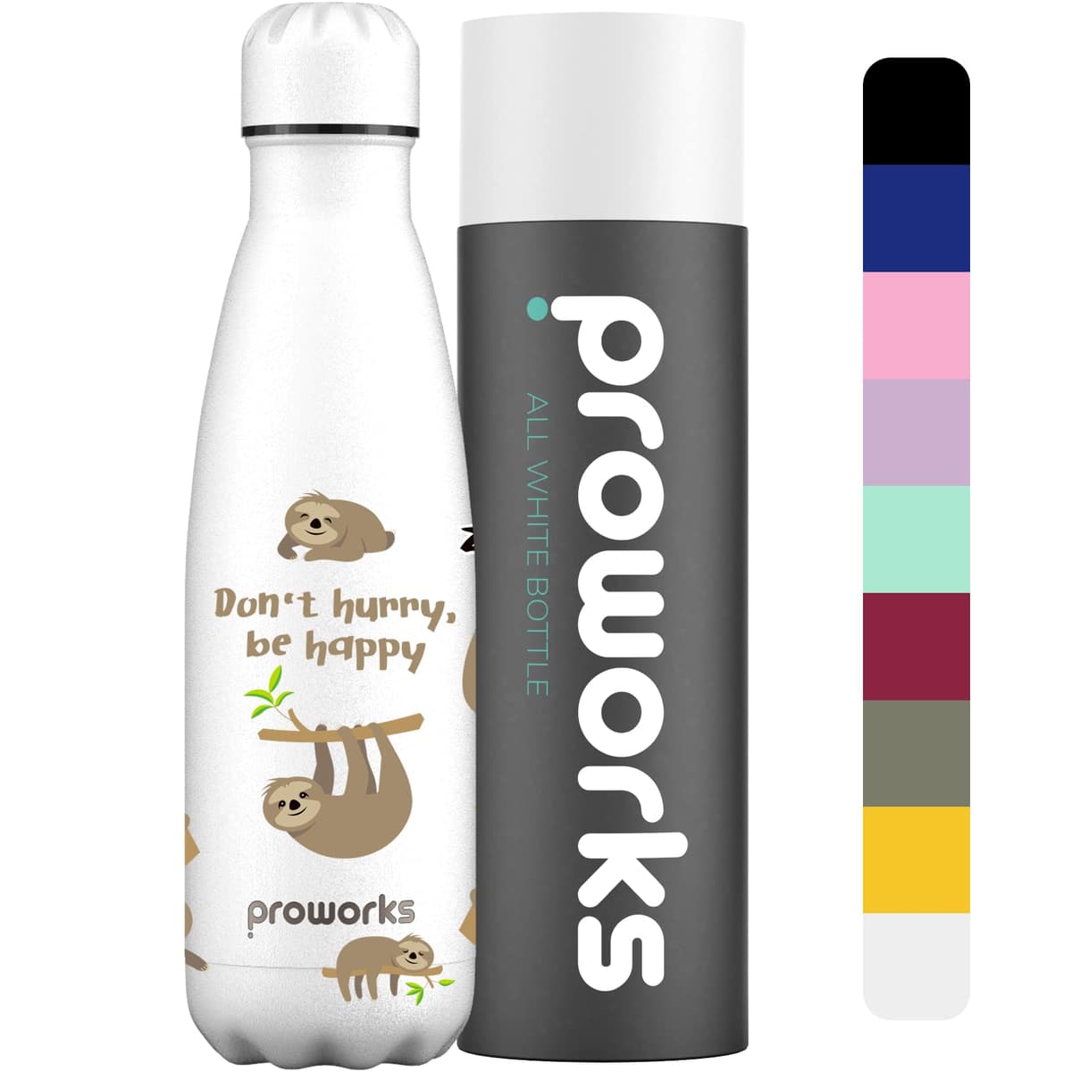 Proworks Performance Stainless Steel Sports Water Bottle | Double Insulated Vacuum Flask for 12 Hours Hot & 24 Hours Cold Drinks - Great for Home, Work, Gym & Travel - 1 Litre - BPA Free – Black — view 12