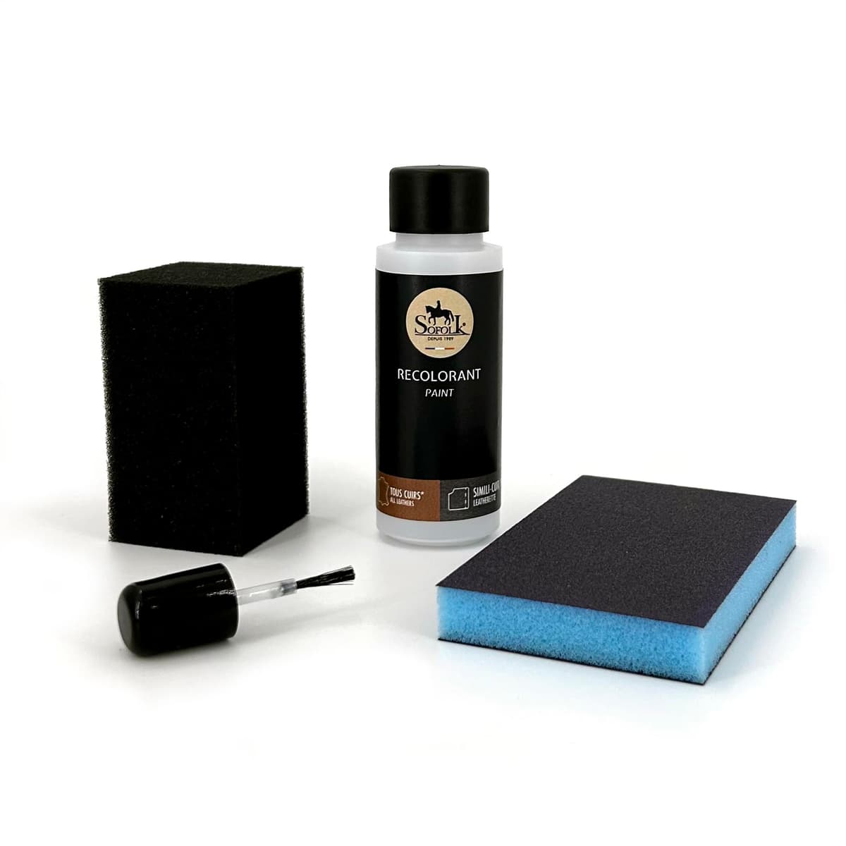 Sofolk - Kit de retoque Pintura Cuero/Cuero de imitación - Tinte para Volante de Coche, Asiento de Coche, sofás, Zapatos, Chaquetas y Ropa - Cuero dañado, Rayado, arañado, Descolorido — view 9