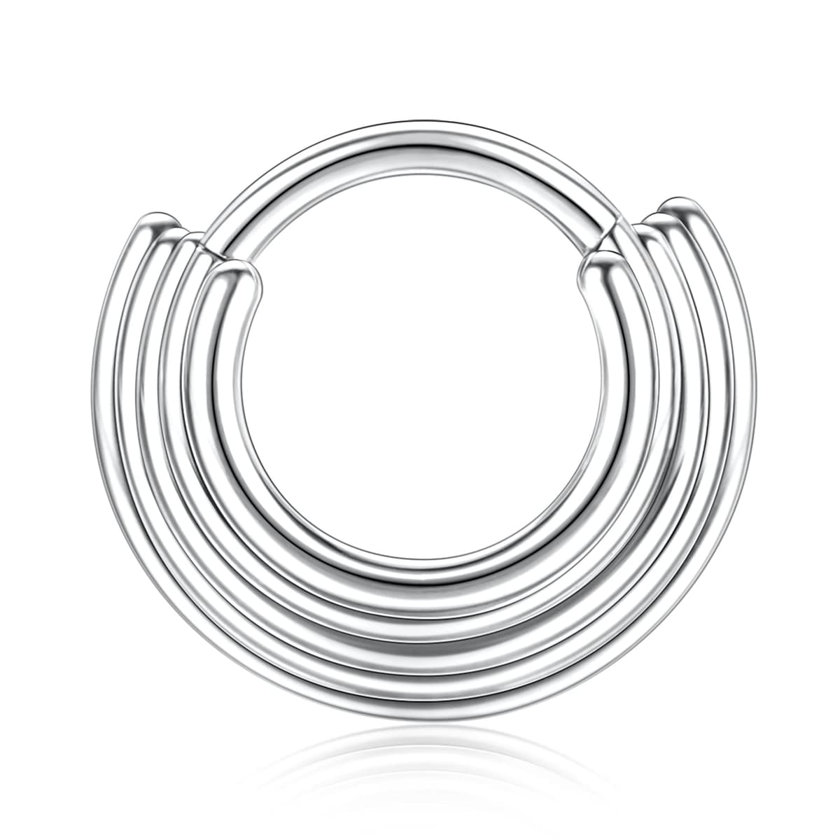hengkaixuan 16G Septum Nose Rings Hoop Daith Earrings Surgical Steel Septum Clicker Ring Hirned Segment Seamless Clicker Ring Conch Hoop Ring Unisex Earrings Hoop Daith Piercing Jewellery — view 4