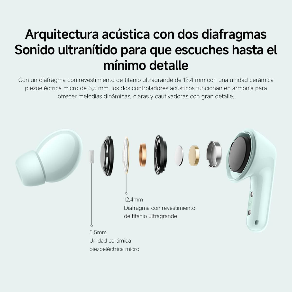XIAOMI Redmi Buds 6 - Auriculares inalámbrico, cancelación de Ruido, Ligero, 10 Horas de autonomía y 42 Horas con el Estuche de Carga, Bluetooth, Negro (Versión ES) — view 4