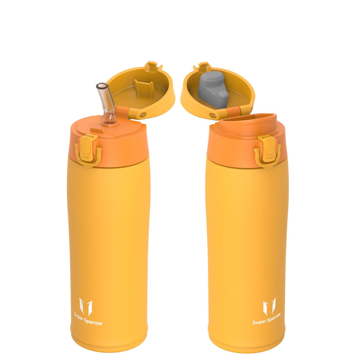 Super Sparrow Insulated Water Bottle - Travel Mug - 500ml, 750ml，950ml - Stainless Steel Water Bottles - BPA Free - Leakproof Metal Bottles - Includes 2 Lids, Straw Lid & Spout Lid — view 51