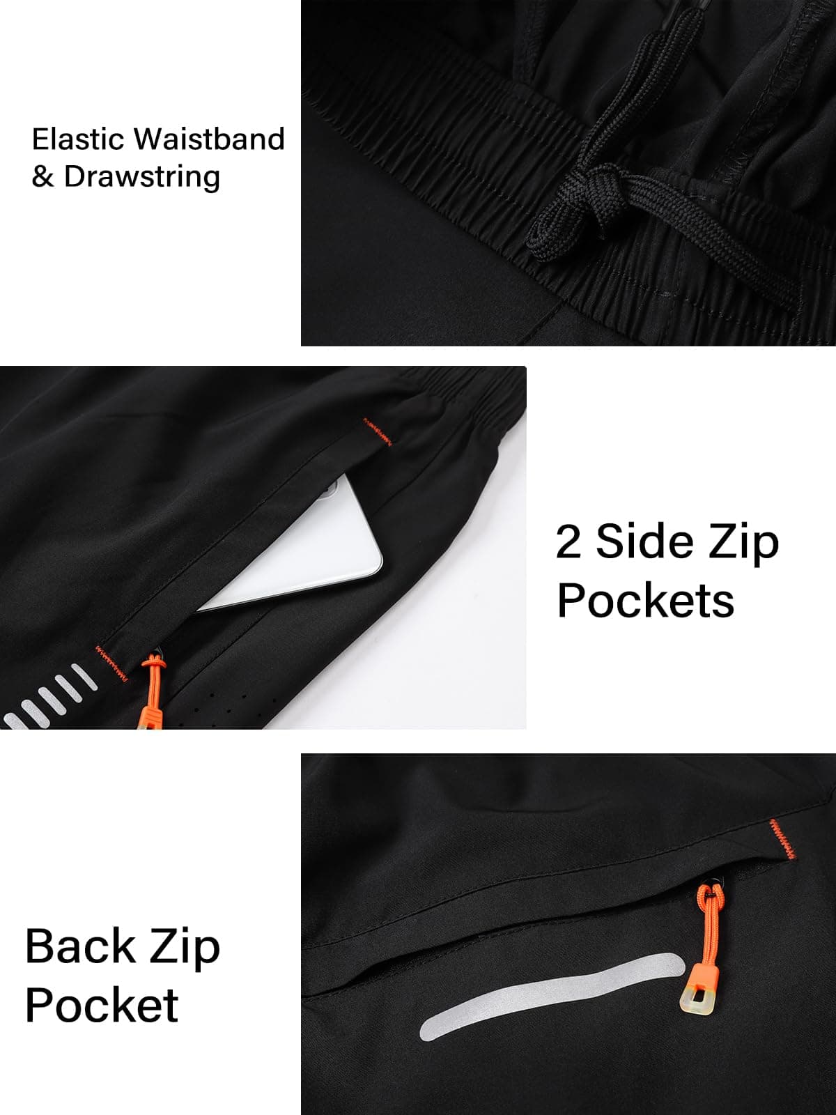 Cimic Pantalon Corto Hombre para con Bolsillo, Transpirables de Secado Rápido Correr Ropa Deportiva Hombre, Gym, Fitness,Tenis — view 6