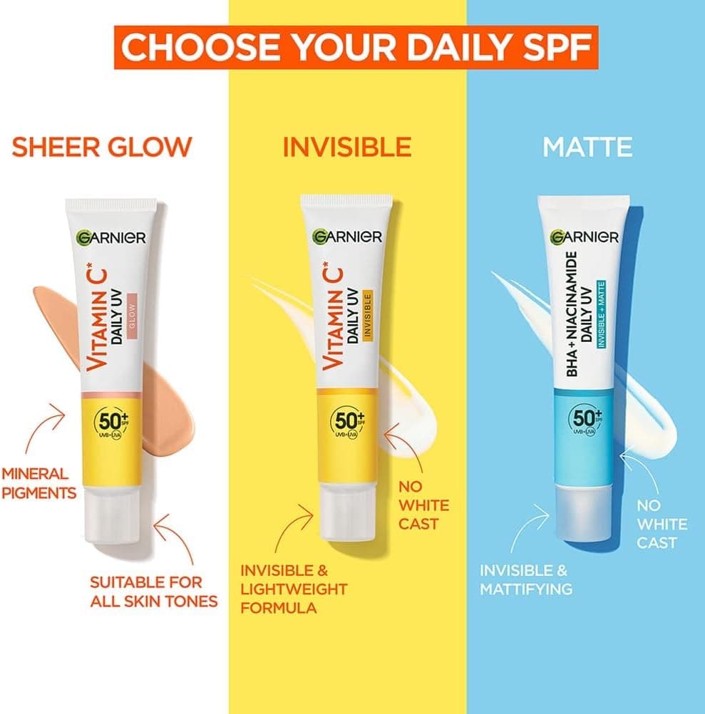 Garnier Vitamin C Daily UV Brightening Fluid Sheer Glow, SPF50+, Prevents + Corrects Sun Damages + Evens Skin tone, Face & Neck, For all skin types, Cruelty-Free, Vegan, 40ml — view 8