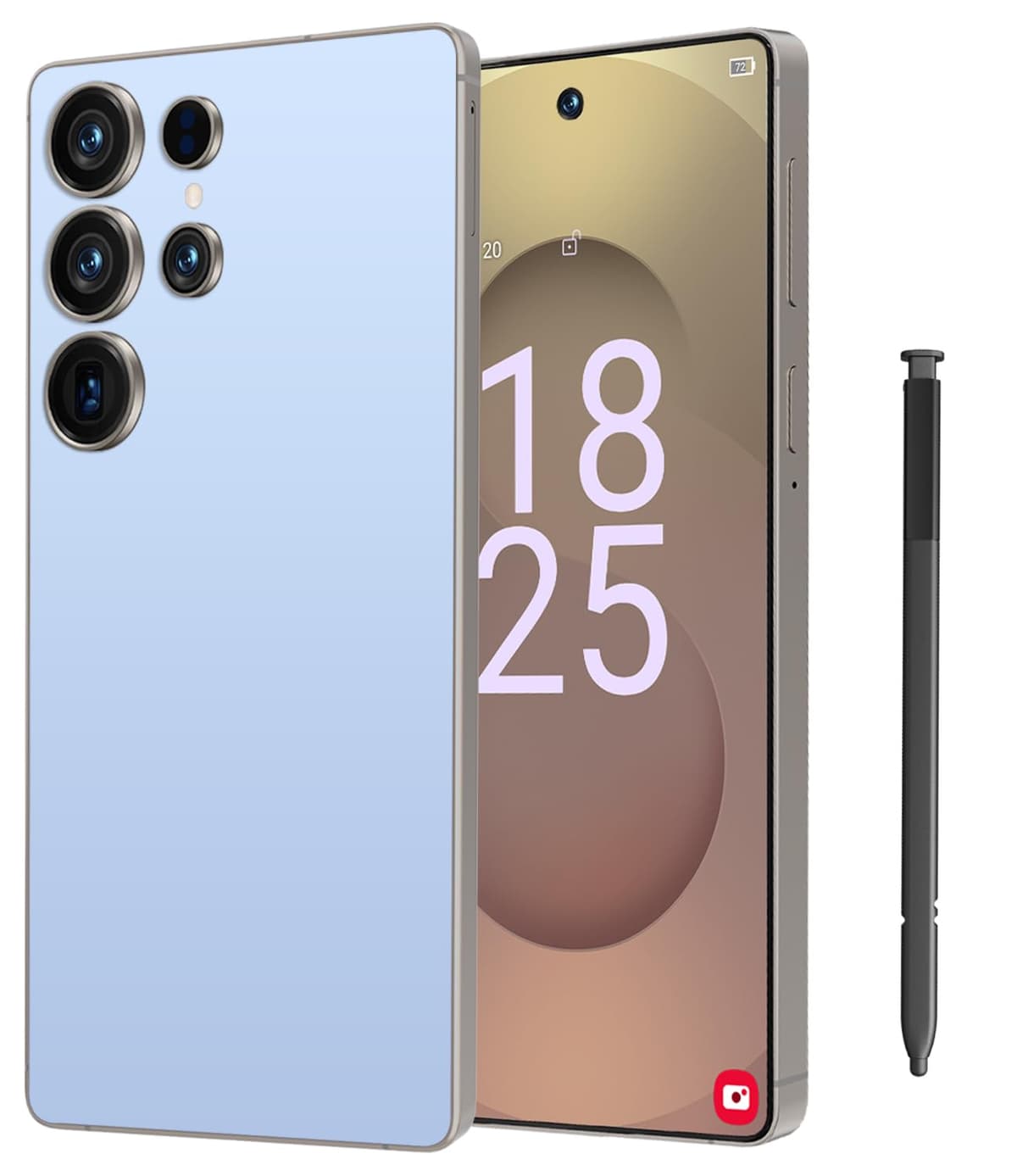 I25 Ultra Unlocked Cell Phone,12+512GB 5G Unlocked Phone, 6.99" HD Screen Smartphone Built in Pen Android 14 Battery 7000mAh, Dual SIM/Face ID/Fingerprint Lock/GPS (Sky Blue)