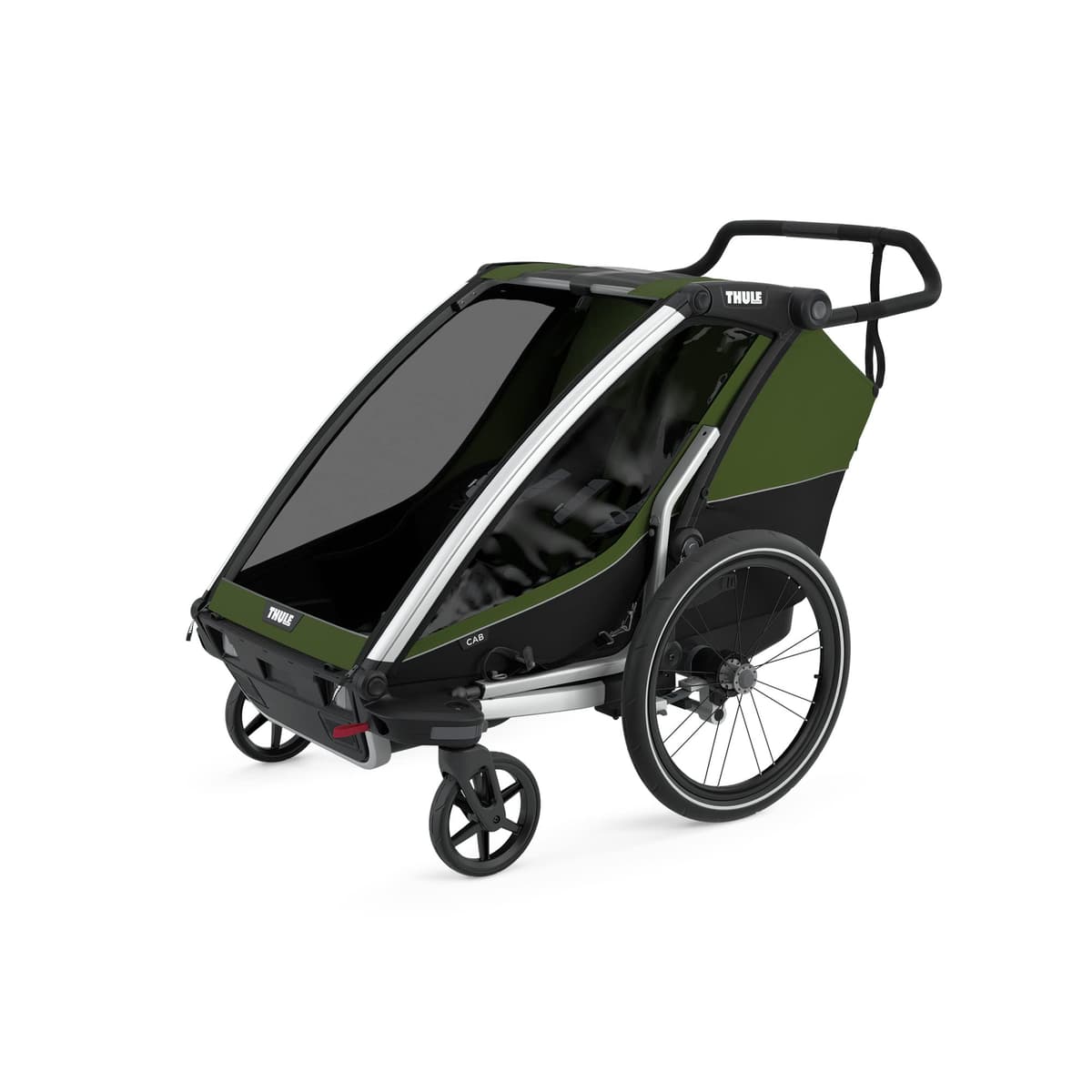 Thule, Chariot Cab 2, Trailer/Stroller, Aluminium/Cypress Green, Uni, Unisex-Adult — view 3
