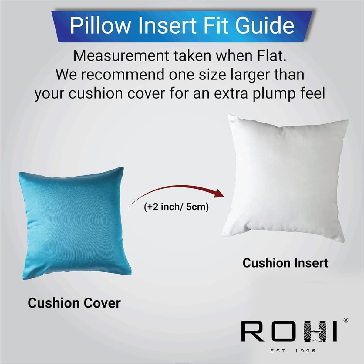 Rohi Set of 4 Hypoallergenic Cushion pads 45cm x 45cm - White polyster square Cushions - Standard stuffer pack of Cushion inserts 45cm x 45cm (Pack of 4 | 18"x18") — view 6