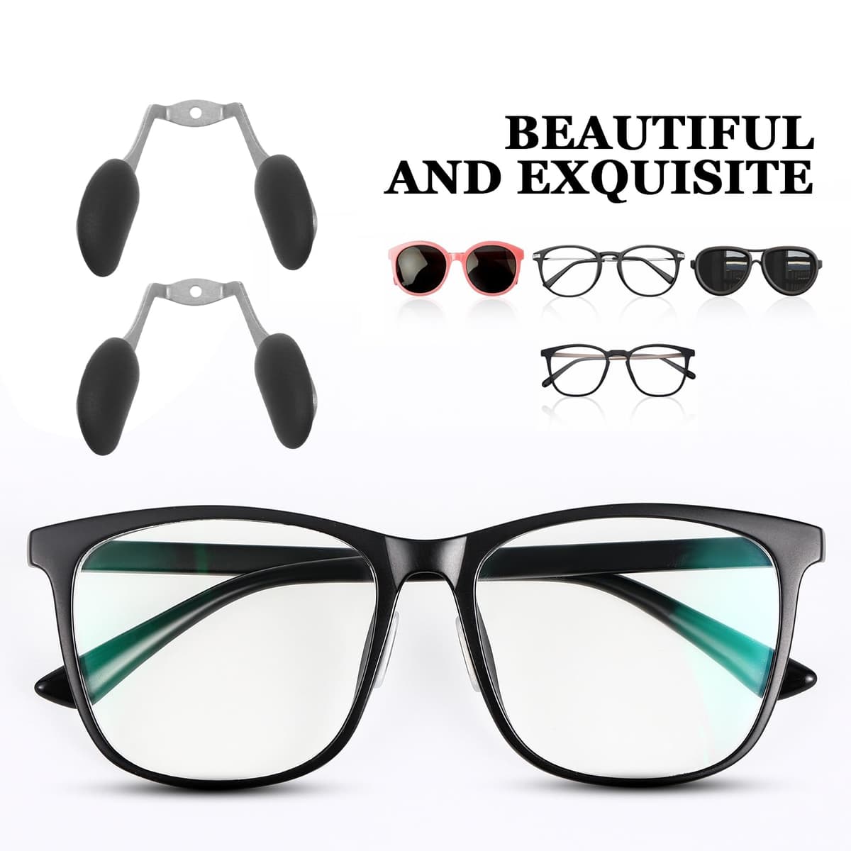 YARNOW Soporte para Puente Nasal Atornillable para Gafas de Sol, Almohadillas Nasales Suaves de Silicona Negras, 3 Piezas Antideslizantes para Deportes y Uso Prolongado — view 5