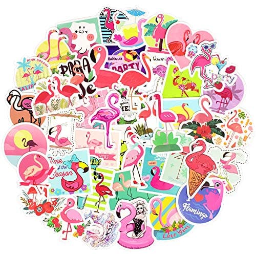 QTL Flamingo Vinyl Cute Stickers for Water Bottles,Laptops and School Supplies,Waterproof Decorative Decals for Kids,Girls,Boys,Teens and Adults,Party Favors,Birthday Gifts(Flamingo 50pcs)