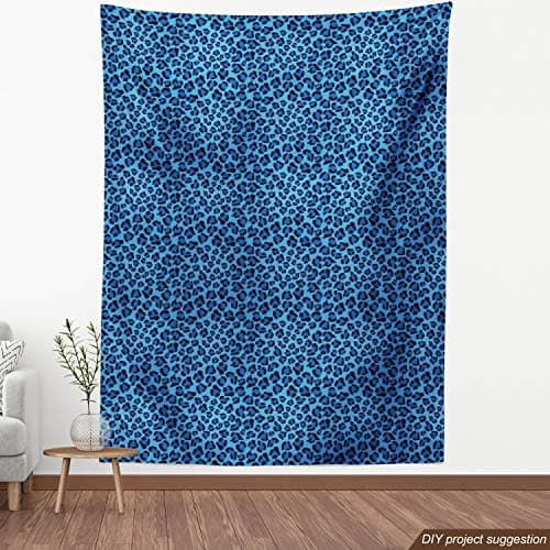 Lunarable Animal Print Fabric by The Yard, Leopard Skin Animal Print Design Creative Contemporary Artwork, Decorative Fabric for Upholstery and Home Accents, 1 Yard, Soft Blue — view 3