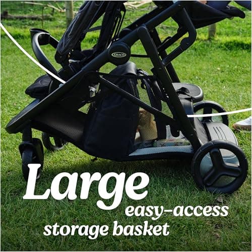 Graco Ready2Grow 2.0 Double Stroller, Twin Baby Stroller Features Bench Seat and Standing Platform Options, Compact Fold Perfect for Baby Travel, Rafa — view 4