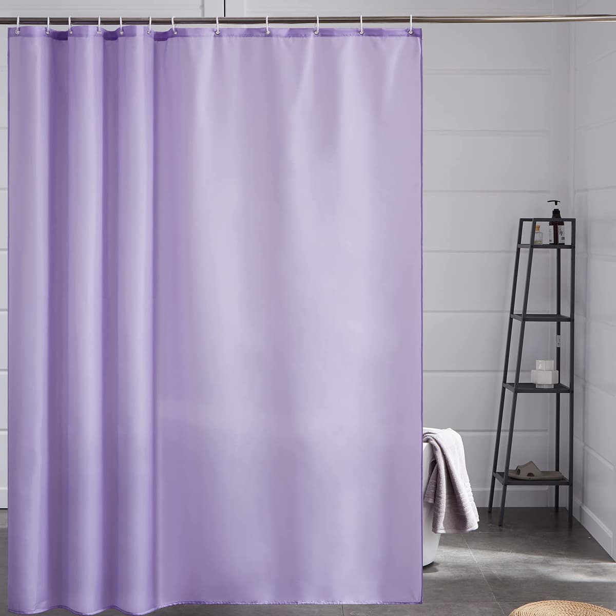 Furlinic Cortina Ducha 200x200cm Antimoho Impermeable Lavable Blanco Tela Poliéster Grandes Cortinas de Baño con 12 Aros de Cortina Ducha. — view 33