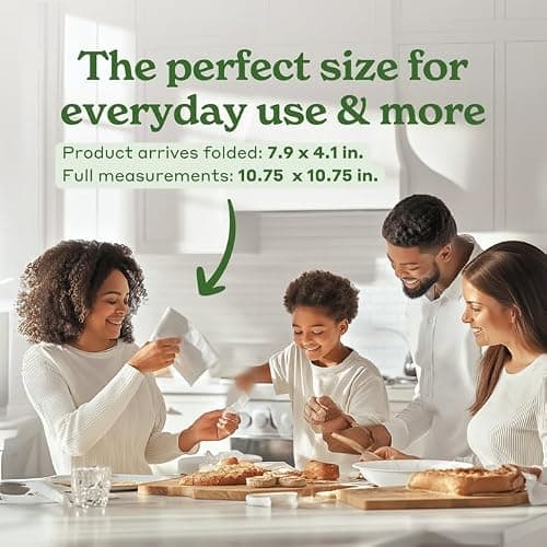 Caboo Tree Free Napkins, 4 Packs of 250, 1000 Total Napkins, Sustainable & Disposable Kitchen Napkin — view 5