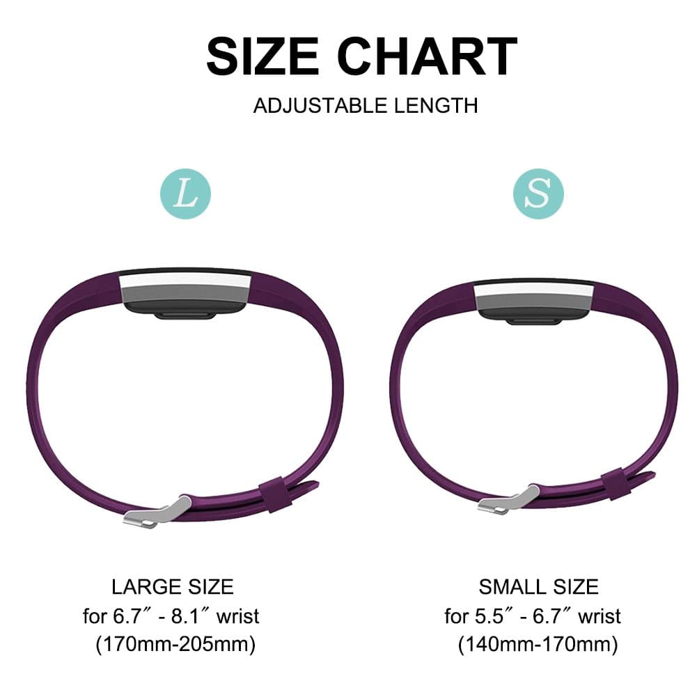 Correa para Fitbit Charge 2, Edición Especial Soft Silicona Deportes Recambio de Pulseras Ajustable Reemplazo Accesorios para Reloj Fitbit Charge 2 Pulsera de Actividad Pequeño y Grande — view 3